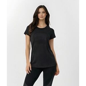 Lululemon Swiftly Tech Short Sleeve Shirt Women 10 Black Run Yoga Seamless